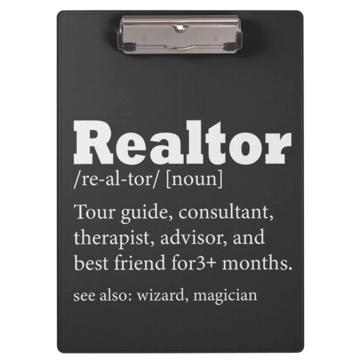 Citaat van de Realtor Funny Quote van de Real Esta Klembord (Voorkant)