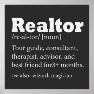 Citaat van de Realtor Funny Quote van de Real Esta Poster