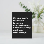 Citaat van de Resolutie van het grappige het Feestdagenkaart (Staand voorkant)