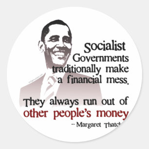 citaat van de socialist Thatcher Ronde Sticker