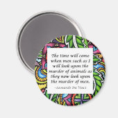 citaat van de vegetarische Leonardo Da Vinci Magneet (Voorkant / Achterkant)