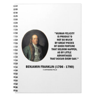 Citaat van de Voordelen van het Geluk van Benjamin Notitieboek