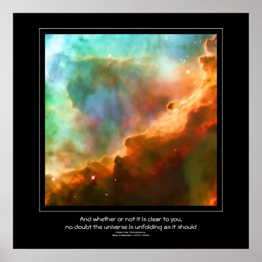 citaat van Desiderata - Regio van de Omega Nebula Poster (Voorkant)