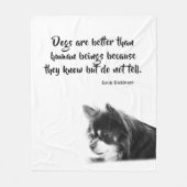  citaat van Dog en Emily Dickinson Fleece Deken (Voorkant)