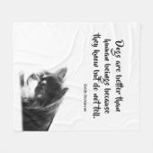  citaat van Dog en Emily Dickinson Fleece Deken (Voorkant (Horizontaal))