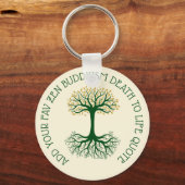 Citaat van eigen Zen Birth to Death Buddhism Sleutelhanger (Voorkant)