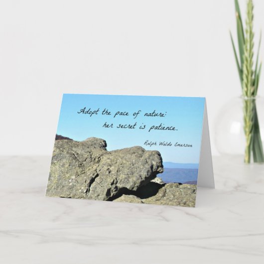Citaat van Emerson: Het tempo van de natuur aannem Kaart (Voorkant)