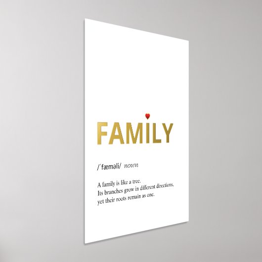 Citaat van FAMILY-minimalistisch wit goud Folie Afdrukken (Laagn)