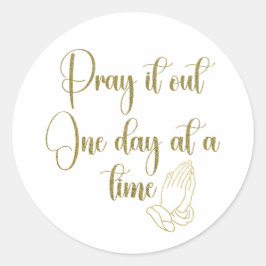 citaat van gebedsbevestiging ronde sticker