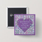 Citaat van het de gemmenhart van de fonkeling het vierkante button 5,1 cm (Voorkant /achterkant)