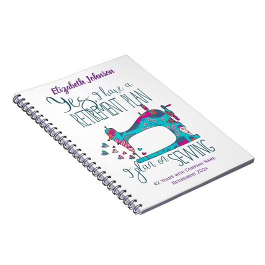 Citaat van het Funding Retirement Sewing Plan Notitieboek (Rechterzijde)