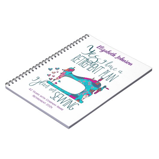 Citaat van het Funding Retirement Sewing Plan Notitieboek (Linkerzijde)