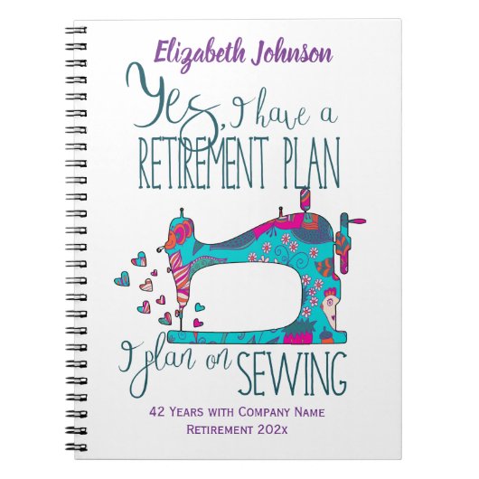 Citaat van het Funding Retirement Sewing Plan Notitieboek (Voorkant)