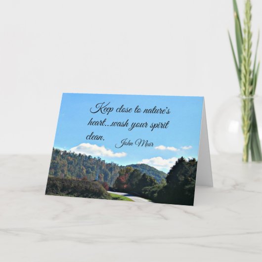 Citaat van John Muir: Blijf dicht bij het hart van Kaart (Voorkant)