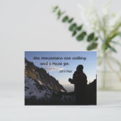 Citaat van John Muir: De bergen roepen Briefkaart (Staand voorkant)