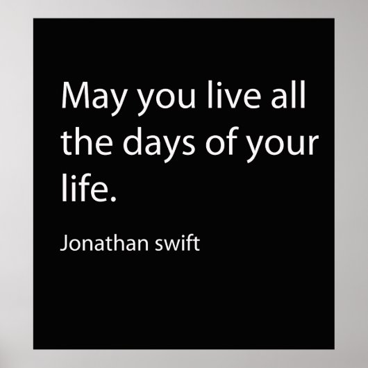 Citaat van Jonathan Swift Poster (Voorkant)