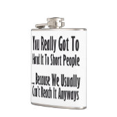 Citaat van korte mensen heupfles (Links)