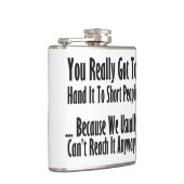 Citaat van korte mensen heupfles (Rechts)