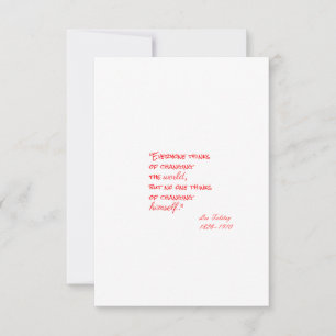 Citaat van Leo Tolstoy (Iedereen denkt...) RSVP Kaartje