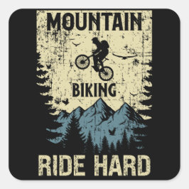 citaat van mountainbikeretro, motivatie vierkante sticker