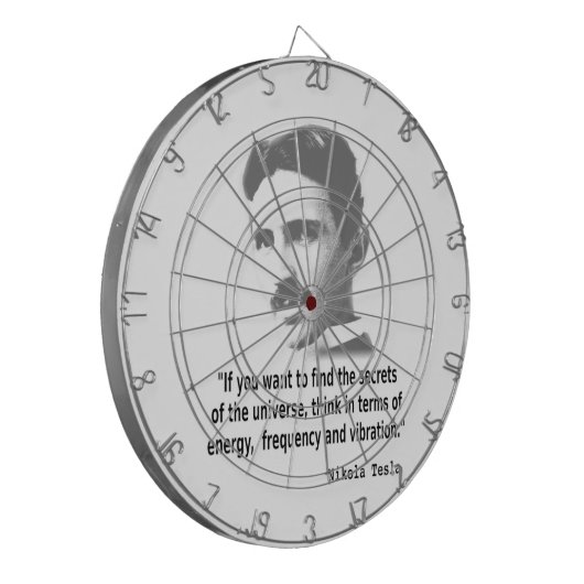 Citaat van Nikola Tesla Dartbord (Voorkant Links)