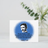 Citaat van Nikola Tesla T-Shirt Briefkaart (Staand voorkant)