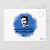 Citaat van Nikola Tesla T-Shirt Briefkaart (Achterkant)