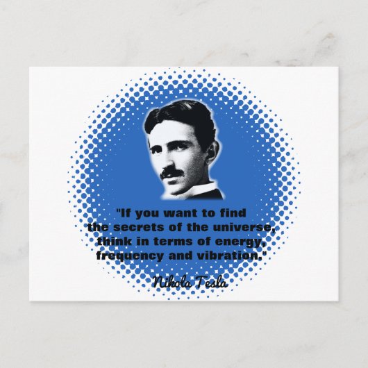 Citaat van Nikola Tesla T-Shirt Briefkaart (Voorkant)