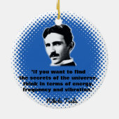 Citaat van Nikola Tesla T-Shirt Keramisch Ornament (Achterkant)