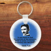 Citaat van Nikola Tesla T-Shirt Sleutelhanger (Voorkant)