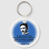 Citaat van Nikola Tesla T-Shirt Sleutelhanger (Achterkant)