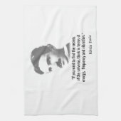 Citaat van Nikola Tesla Theedoek (Verticaal)