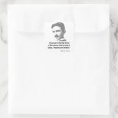 Citaat van Nikola Tesla Vierkante Sticker (Tas)
