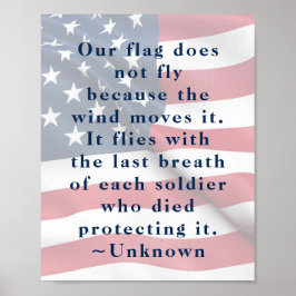 Citaat van Patriot American Flag Freedom Soldaat Poster