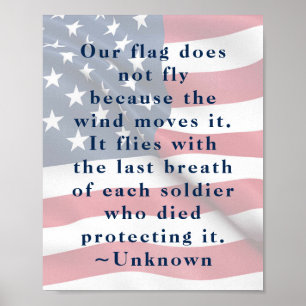 Citaat van Patriot American Flag Freedom Soldaat Poster