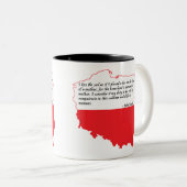 citaat van paus Johannes Paulus II Tweekleurige Koffiemok (Voorkant rechts)