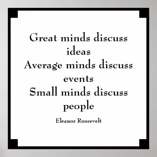 Citaat van Roosevelt van Eleanor Grote Meningen Poster Citaat van Roosevelt van Eleanor Grote Meningen Poster