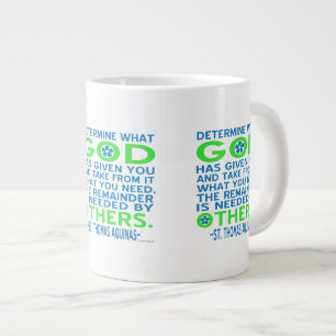 Citaat van St. Thomas Aquinas in Blauw en Groen Grote Koffiekop