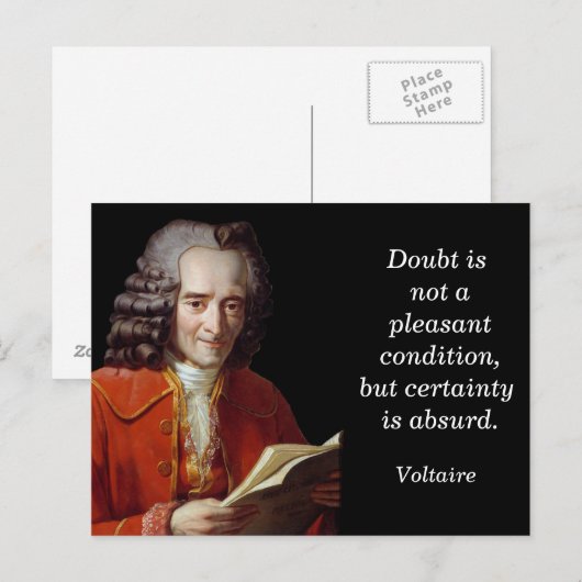 Citaat van Voltaire - Briefkaart (Voorkant / Achterkant)