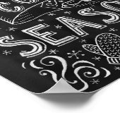 Citaat van warme cacaoseizoenskrijt poster (Hoek)