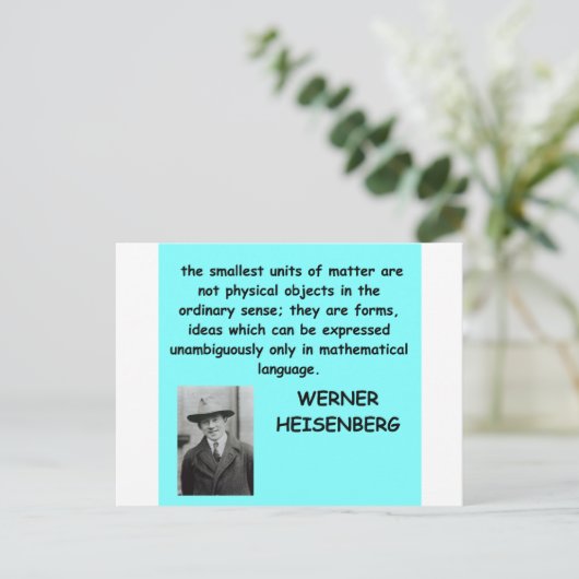 citaat van Werner Heisenberg Briefkaart (Staand voorkant)