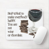 Citaat van wijn en chocolade muismat (Met muis)