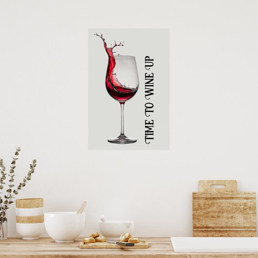 citaat van wijnglas poster (Keuken)