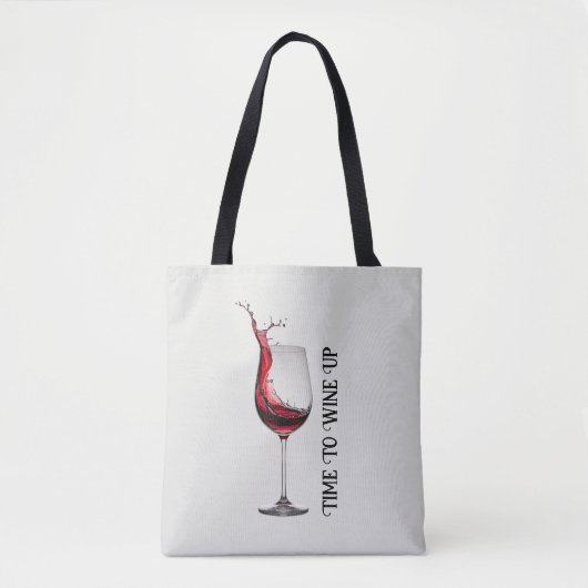 citaat van wijnglas tote bag (Voorkant)