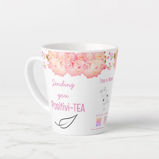 Citaat voor de Positivi-TEA Tea Cup | Objecten in  Latte Mok (Linkerhoek)