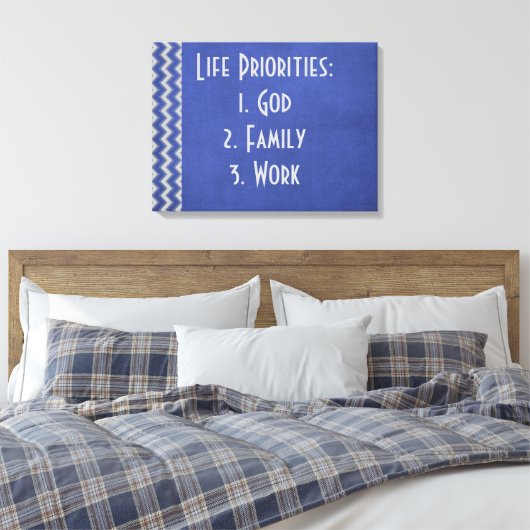 Citaat voor de werkorder van God Canvas Afdruk (Insitu (Slaapkamer))