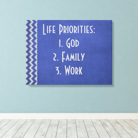 Citaat voor de werkorder van God Canvas Afdruk (Insitu (Houten vloer))