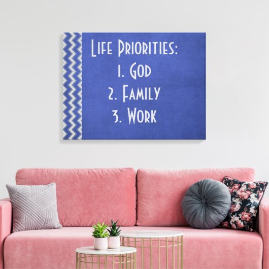 Citaat voor de werkorder van God Canvas Afdruk (Insitu (Woonkamer))