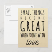 Citaat voor kleine dingen briefkaart (Voorkant / Achterkant)