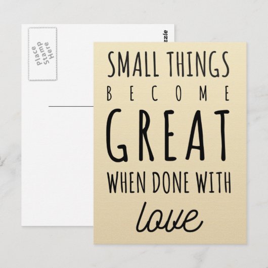 Citaat voor kleine dingen briefkaart (Voorkant / Achterkant)